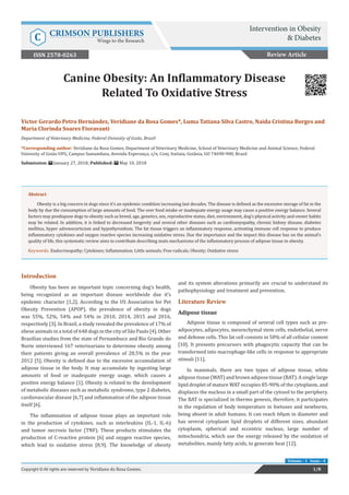 Photo inspiration: Fresh Look at Canine Obesity An Inflammatory Disease Related To Oxidative Stress