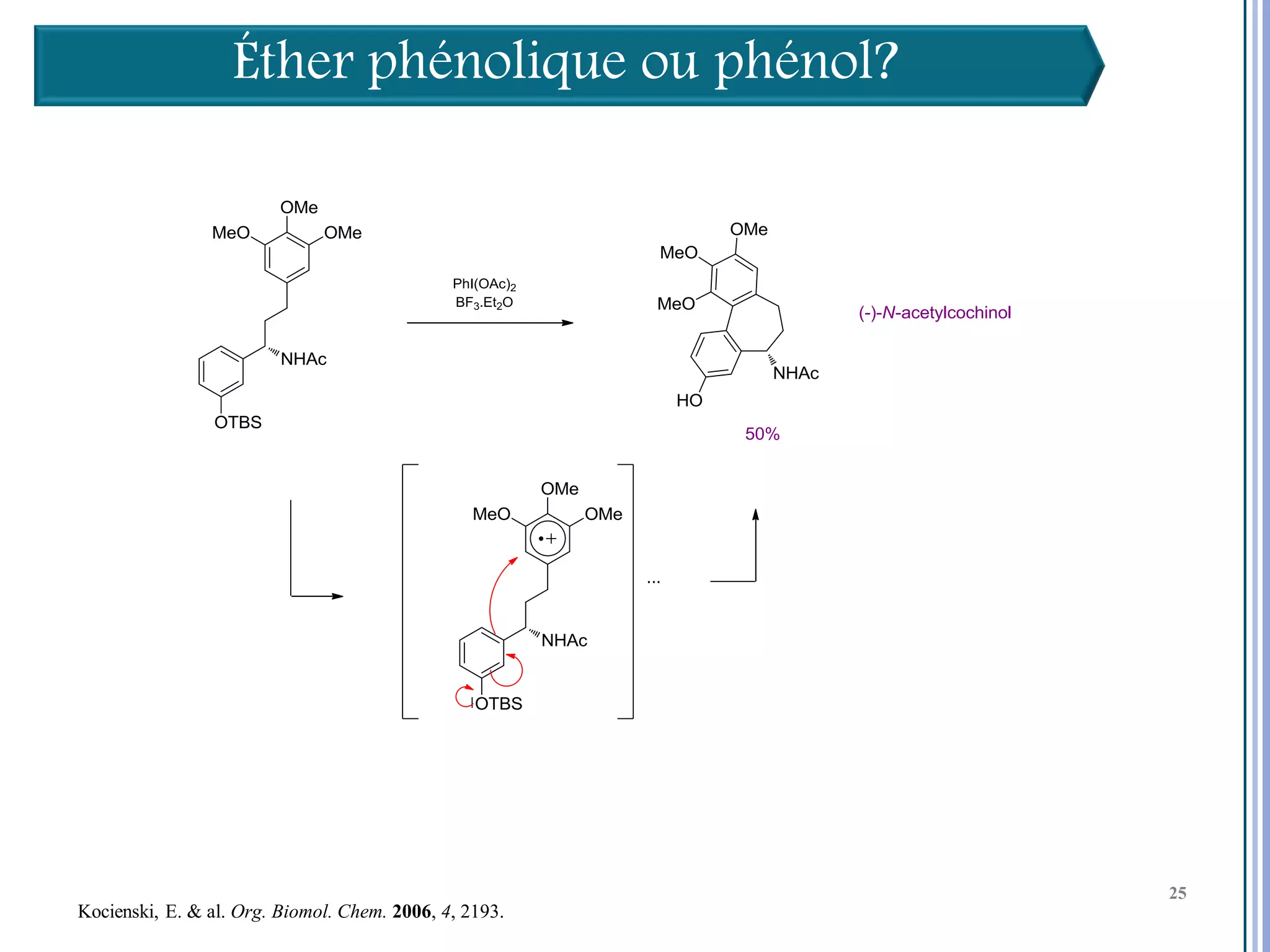 Éther phénolique ou phénol?




                                                        25

                                                             25
                                                             25
Kocienski, E. & al. Org. Biomol. Chem. 2006, 4, 2193.
 