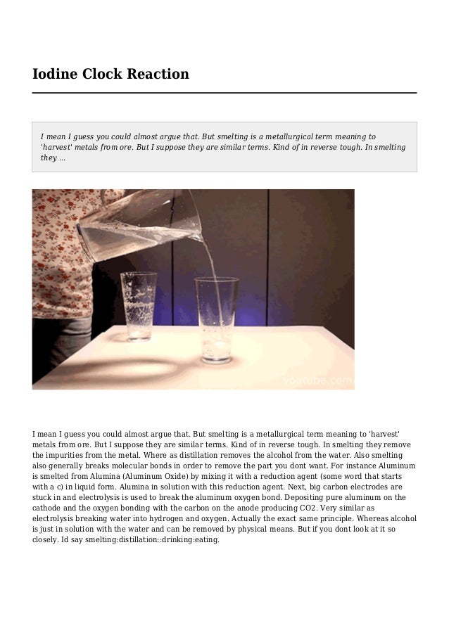 Iodine Clock Reaction