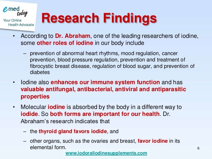 Iodine Supplements and General Health