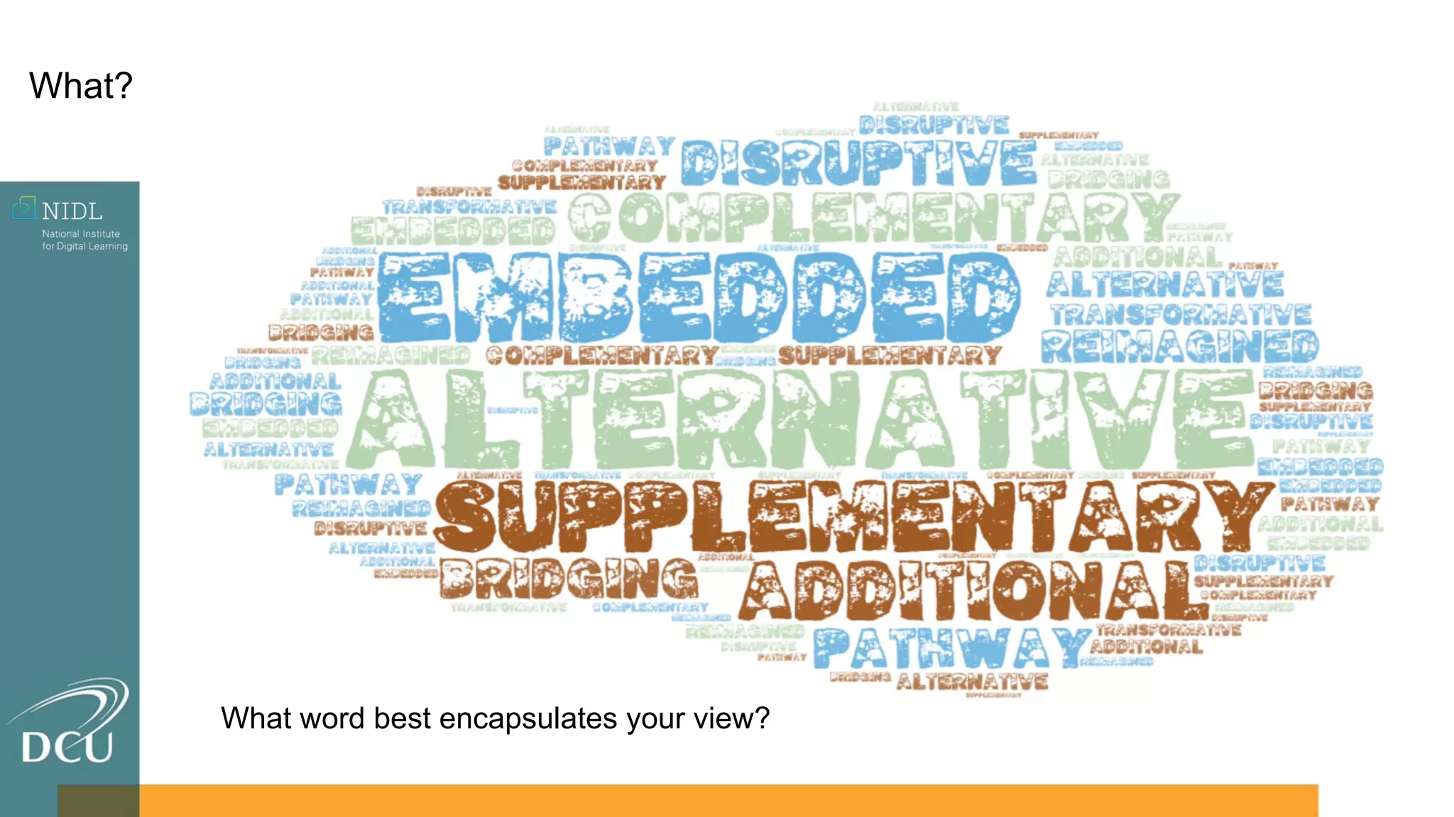 What word best encapsulates your view?
What?
 