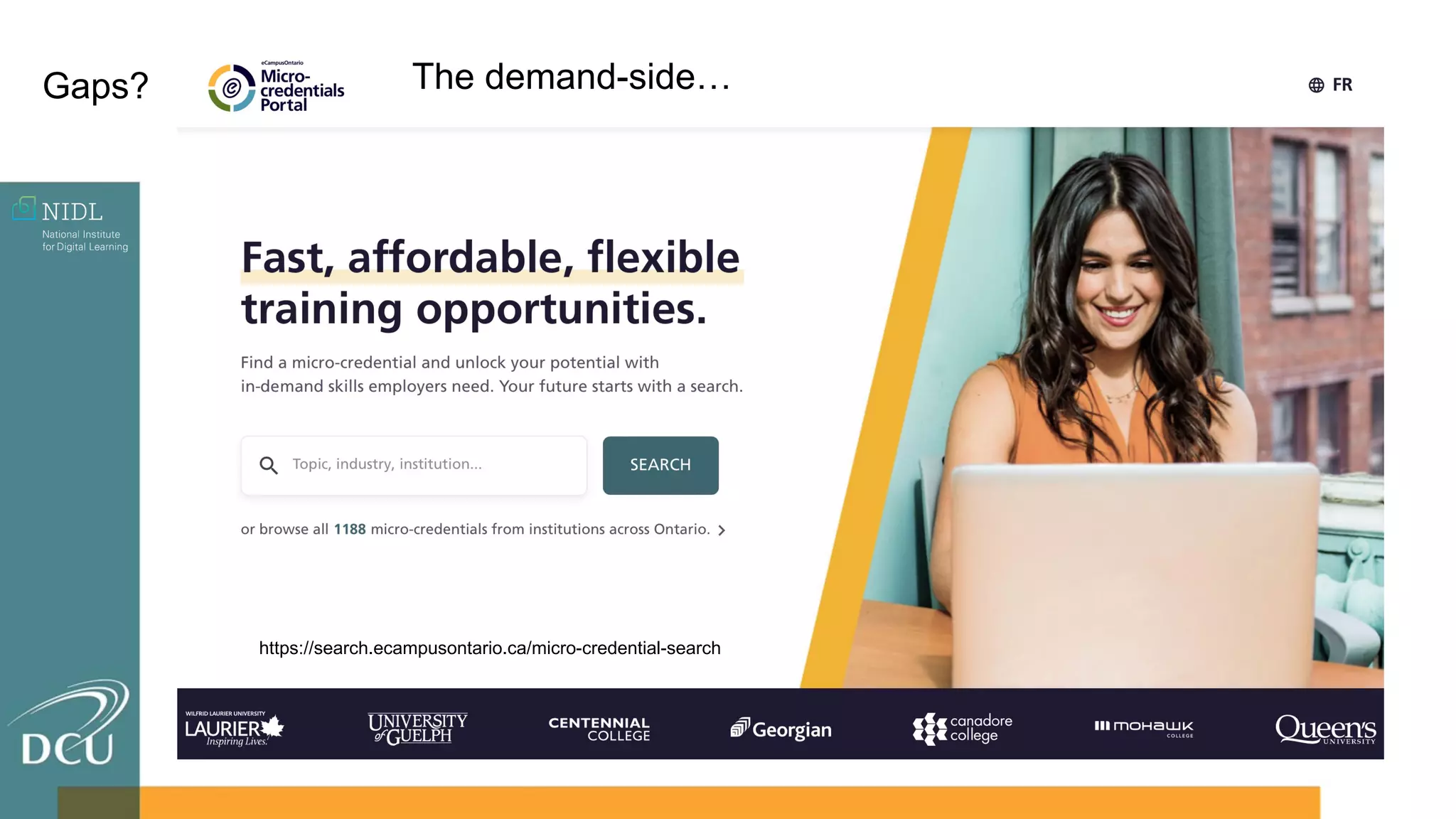 https://search.ecampusontario.ca/micro-credential-search
The demand-side…
Gaps?
 