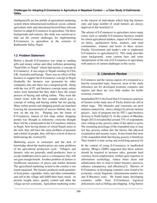 Paper: Challenges for Adopting E-Commerce in Agriculture in Nepalese ...