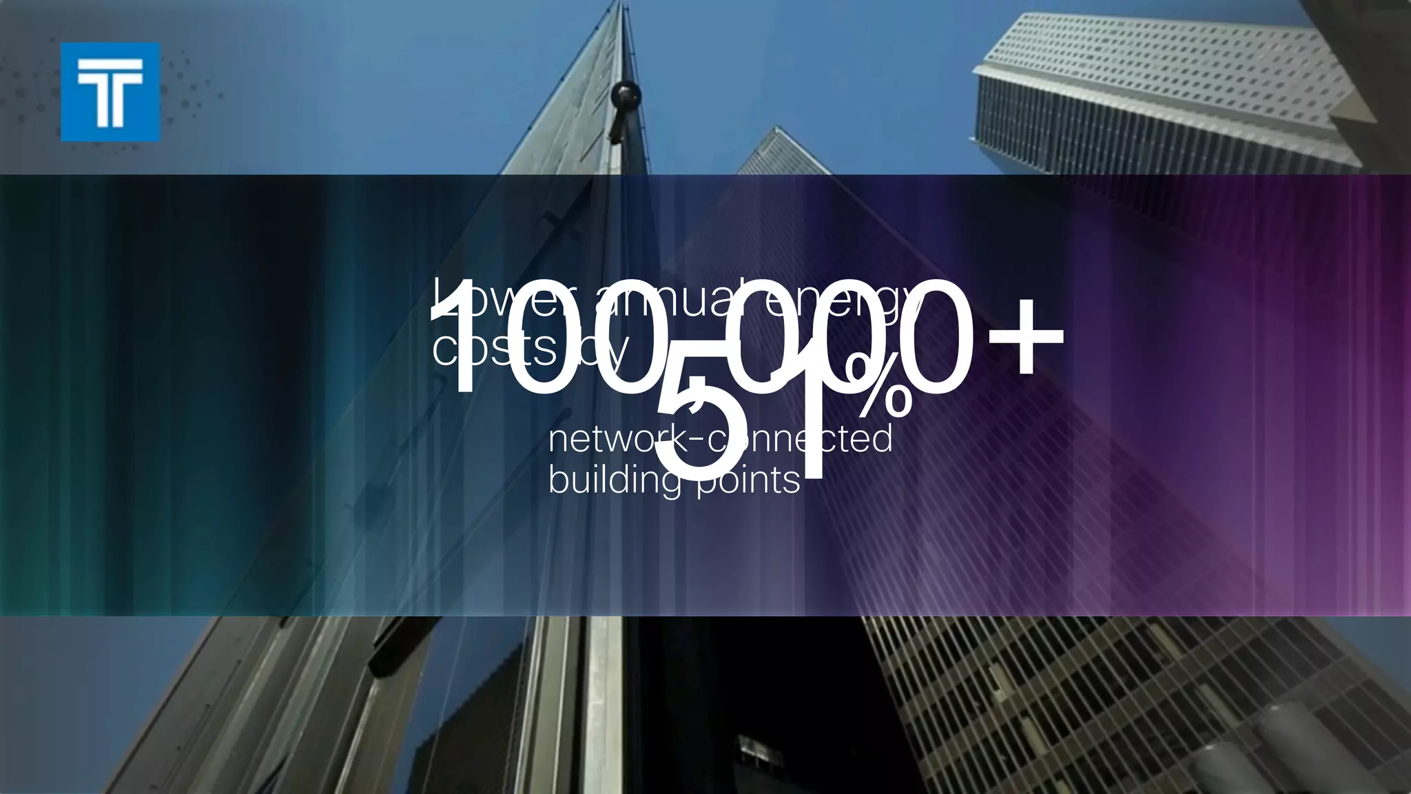 Lower annual energy
costs by
51%network-connected
building points
100,000+
 