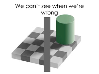 We can’t see when we’re
wrong
 