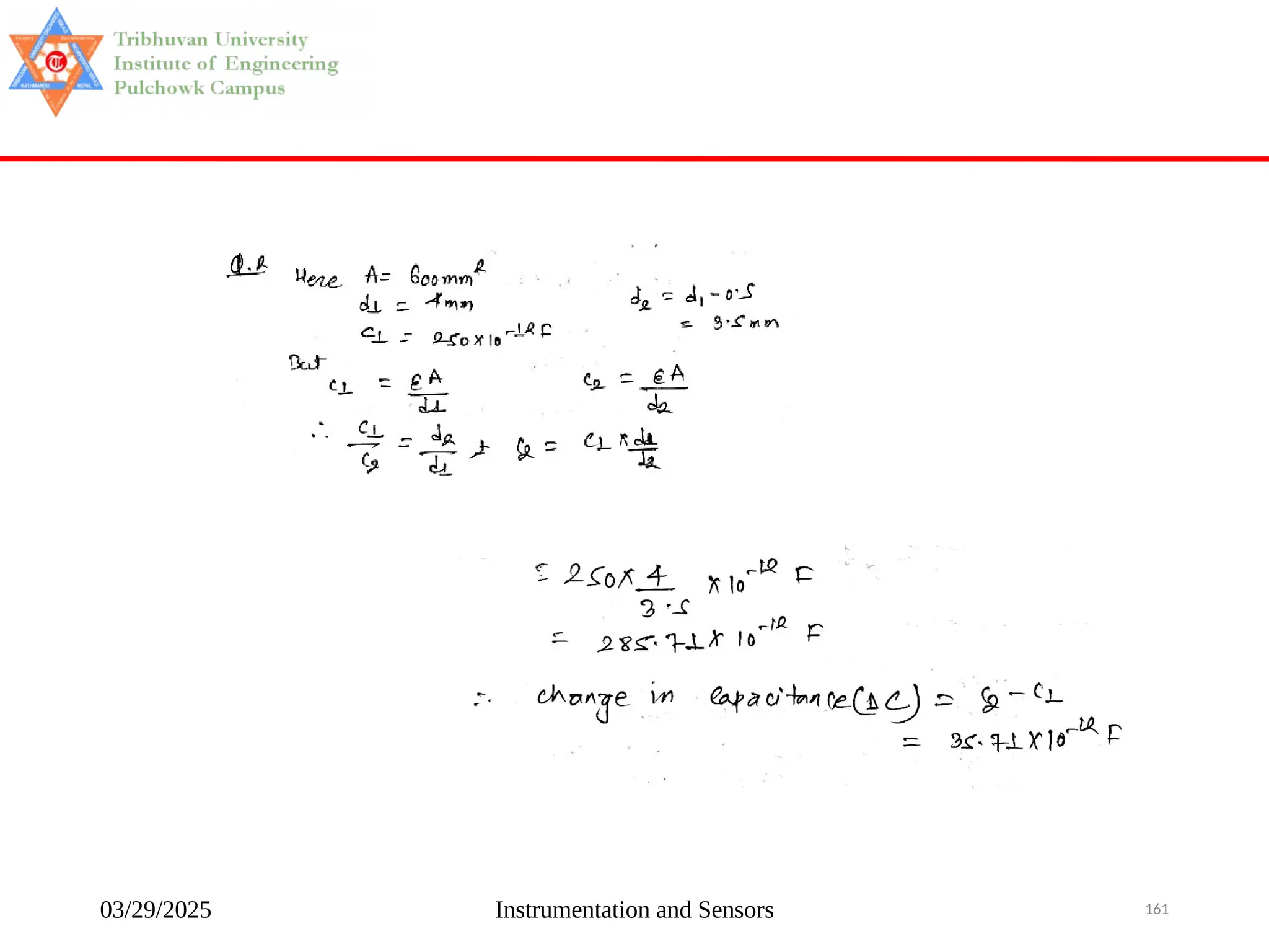 03/29/2025 Instrumentation and Sensors 161
 