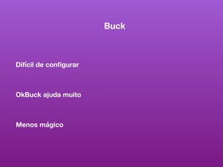 Buck
Difícil de conﬁgurar
OkBuck ajuda muito
Menos mágico
 