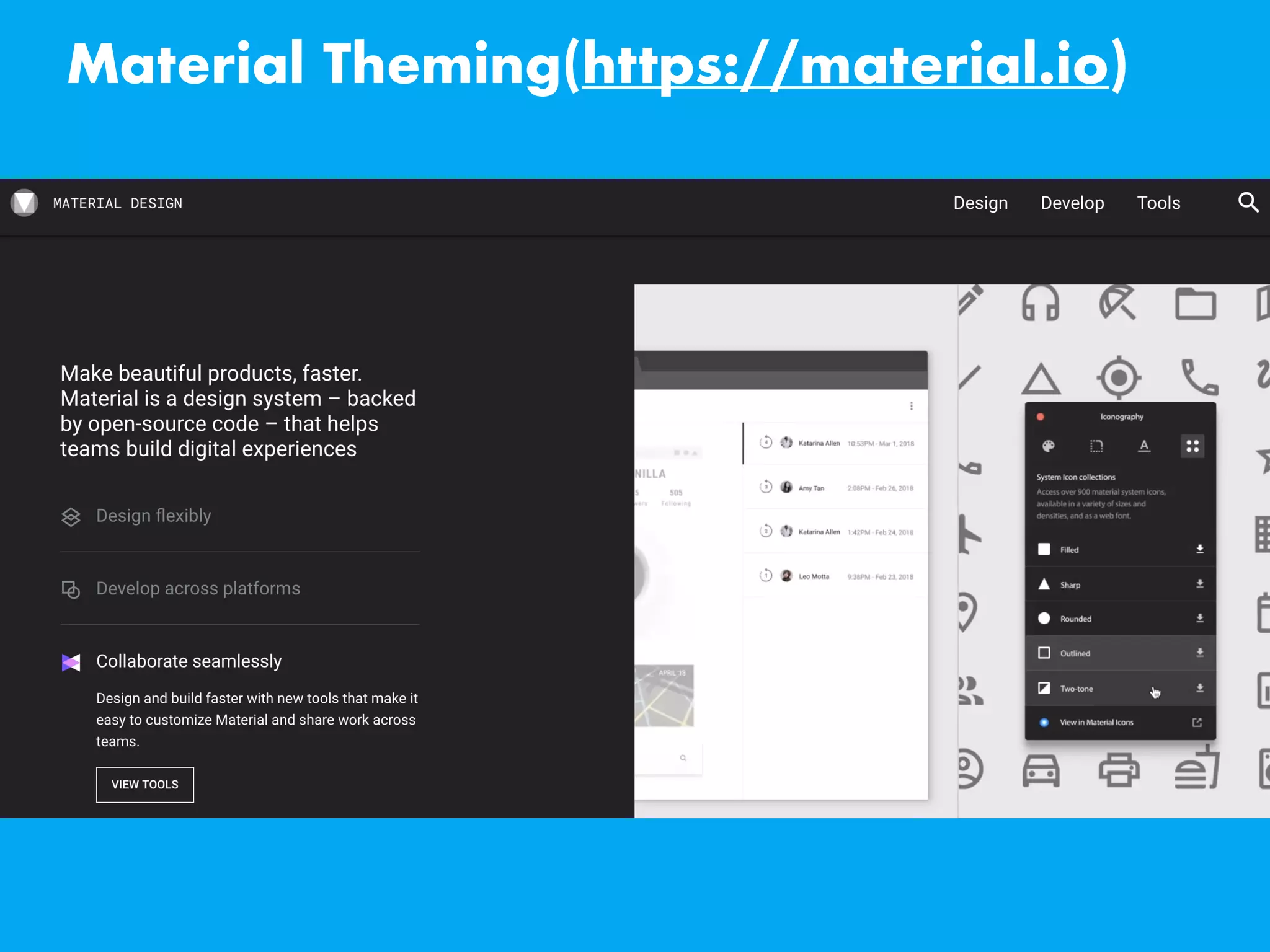 Material Theming(https://material.io)
 