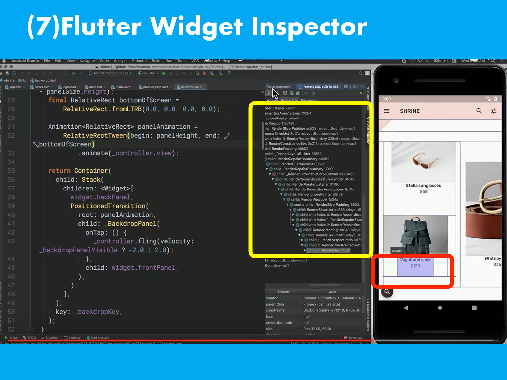 (7)Flutter Widget Inspector
 
