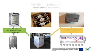 This project has received funding from the European Union’s Horizon
2020 research and innovation programme under grant agreement
№731884
Temperature data logger
w. transmitter
Lab test
on temperature
sensitivity
Product Impressions
Here is our tool for Wine Shipping Monitoring
 