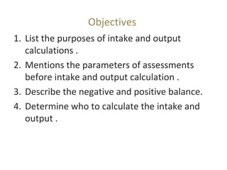 Intake Output Chart Guidelines