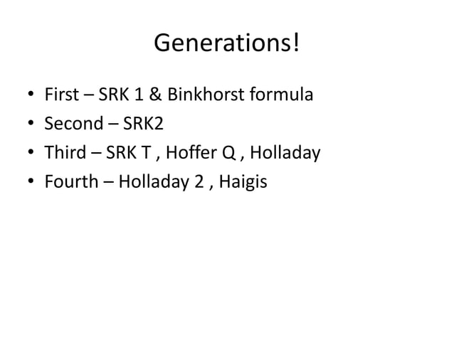 IOL power calculation formulae | PPTX