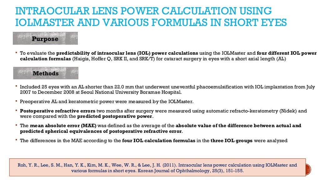 Biometry Iol calculation
