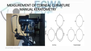 MEASUREMENT OF CORNEAL CURVATURE
MANUAL KERATOMETRY
16TH SEPTEMBER, 2020 8:00AM
 