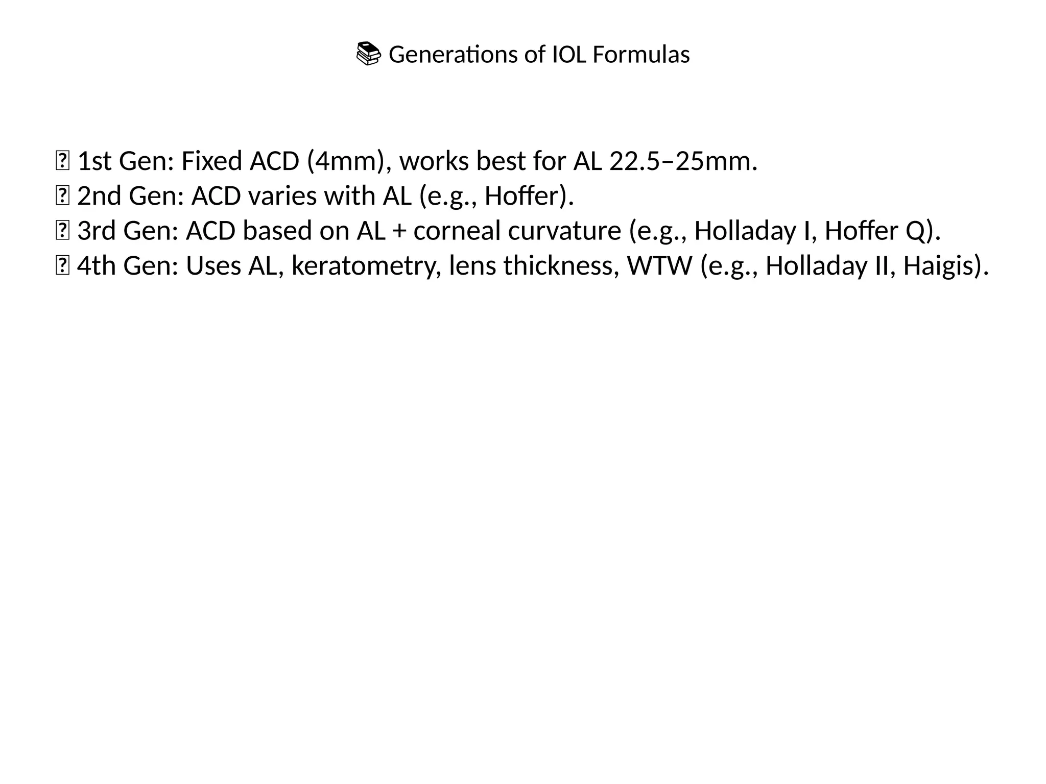 IOLCF Evolution Classification - all about intraocular lens power ...