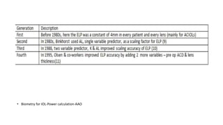 • Biometry for IOL-Power calculation-AAO
 