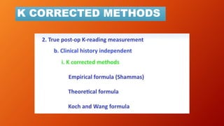 K CORRECTED METHODS
 