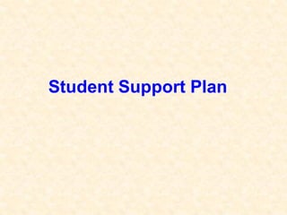 Student Support Plan
 