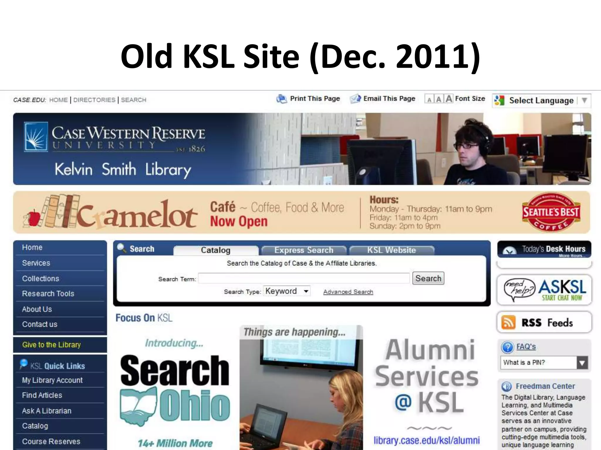 Old KSL Site (Dec. 2011)
 