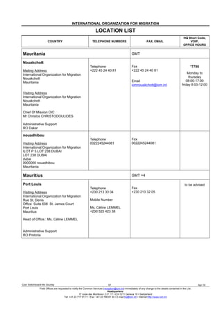iom missions global locations | PDF