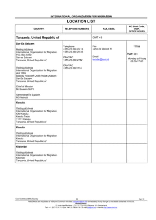 iom missions global locations | PDF