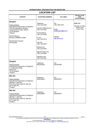 iom missions global locations | PDF