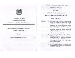 Peraturan Daerah Kabupaten Banyumas Nomor 15 Tahun 2005 Tentang Retribusi Ijin Usaha Angkutan