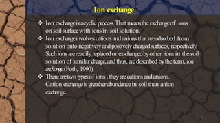 Ion exchange in soil