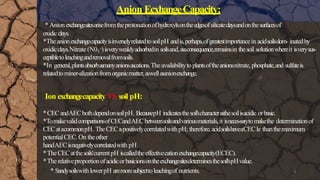 Ion exchange in soil