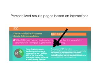 Personalized results pages based on interactions
 
