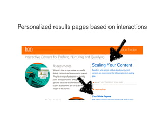 Personalized results pages based on interactions
 