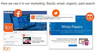 How we use it in our marketing: Social, email, organic, paid search
 