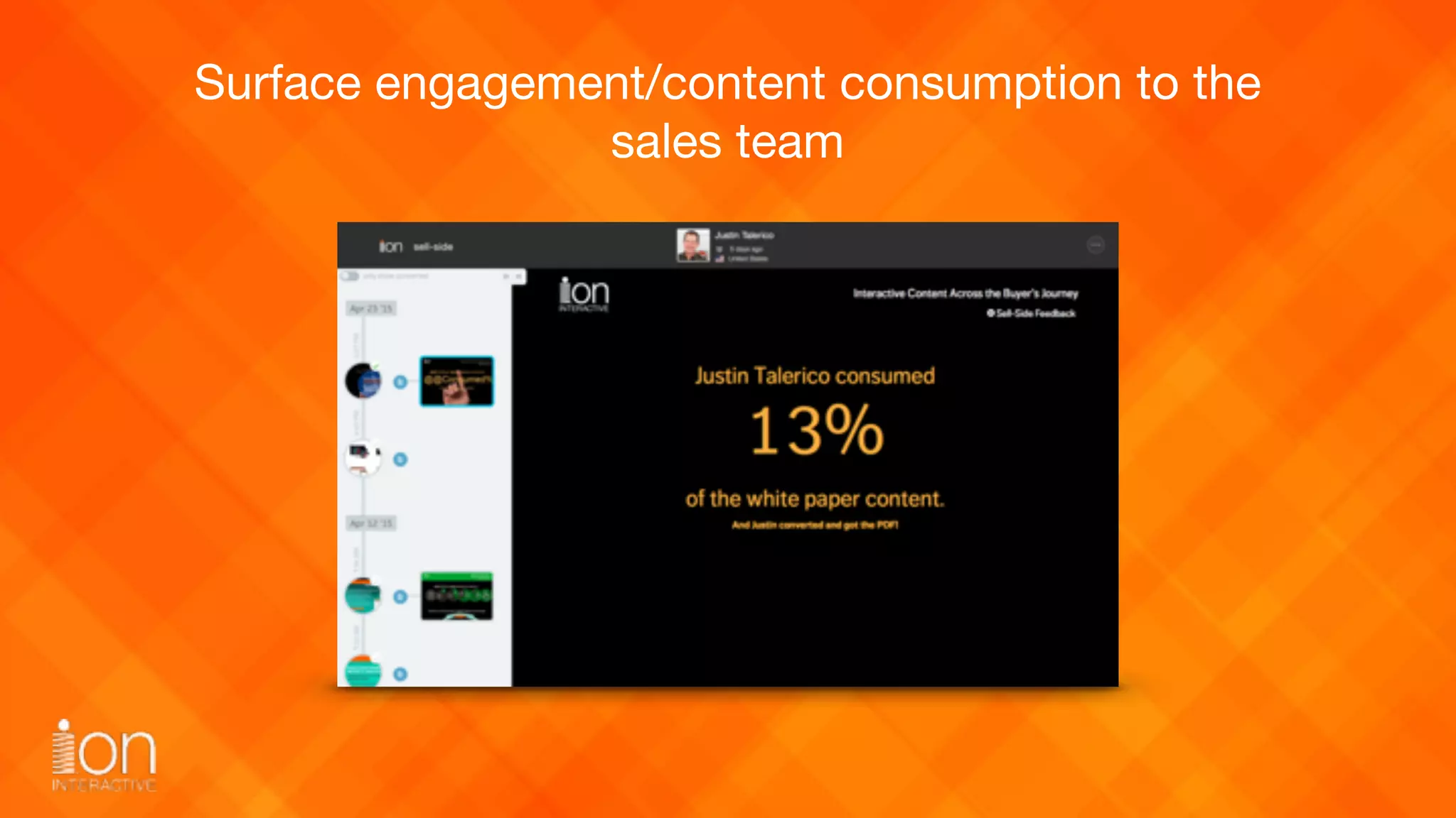 Surface engagement/content consumption to the
sales team
 