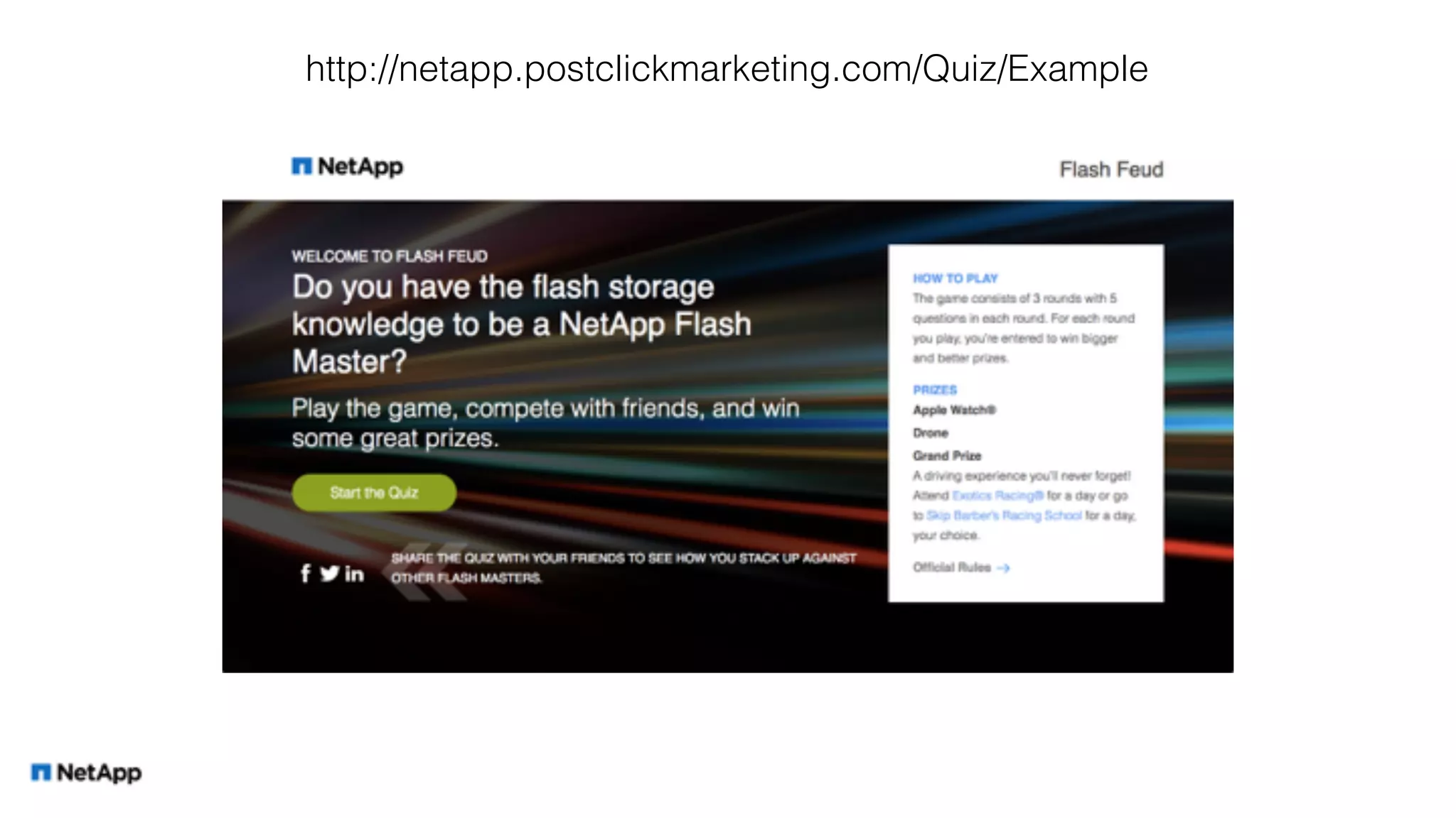 http://netapp.postclickmarketing.com/Quiz/Example
 
