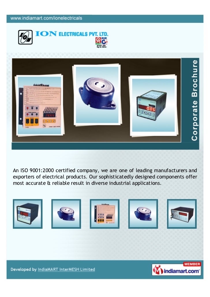 Ion Electricals Private Limited, Navi Mumbai , Electrical products