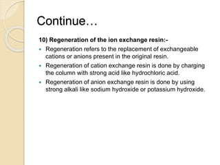 Cation Reneration Ladder Ion exchange chromatoghraphy | PPTX