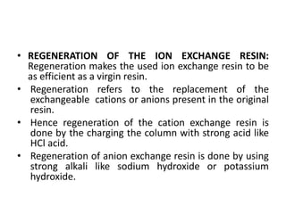 Cation Reneration Ladder Ion exchange chromatography | PPTX