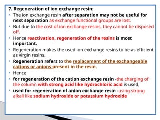 Cation Reneration Ladder Cation Exchange Chromatography and Anion Exchange Chromatography .pptx