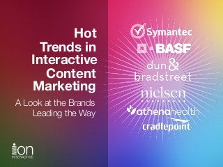 Interactive
A Look at the Brands  
Leading the Way
Content
Marketing
Hot
Trends in
 