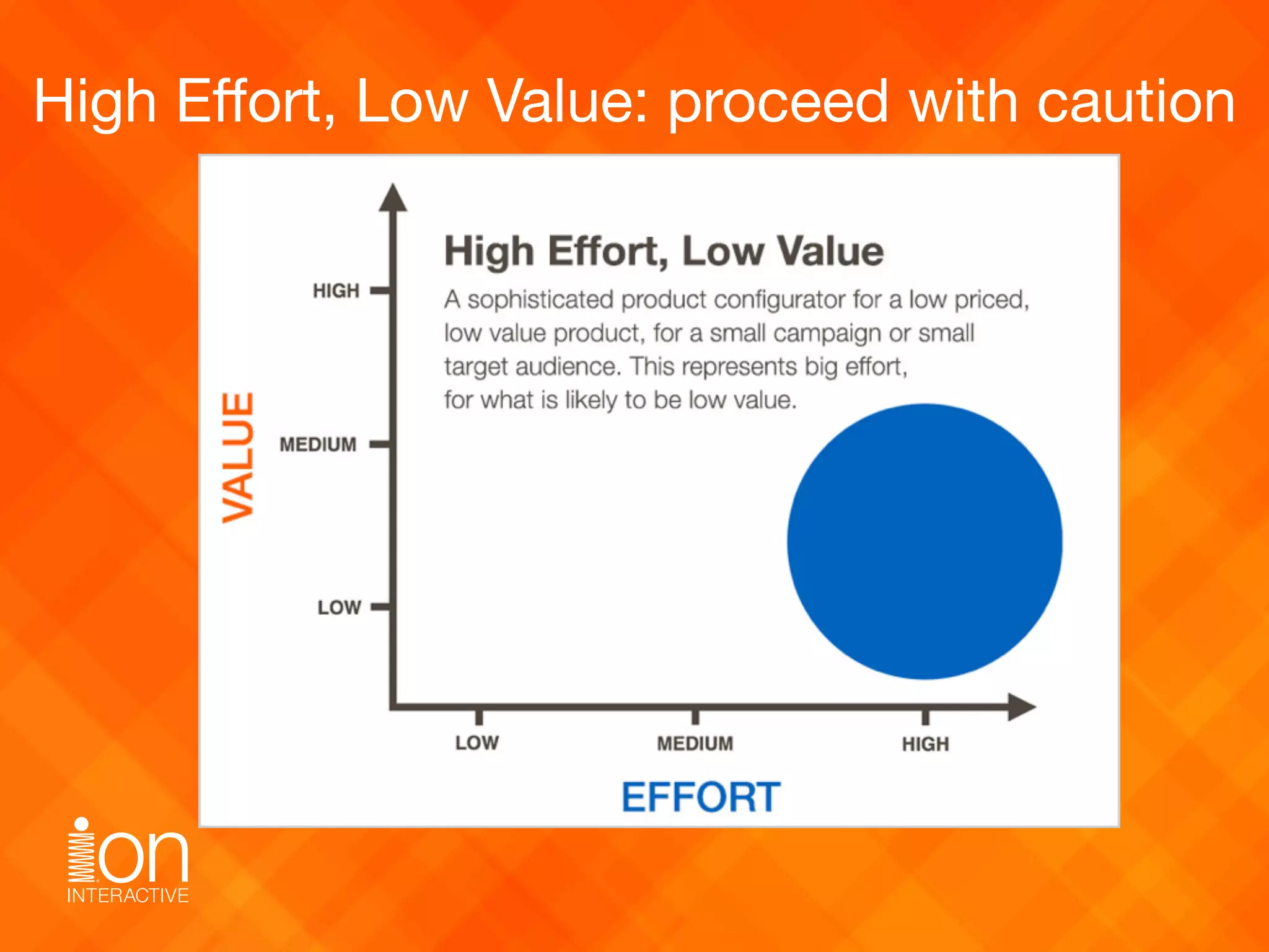 High Eﬀort, Low Value: proceed with caution
 