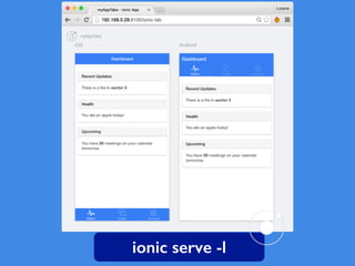 ionic serve -l
 