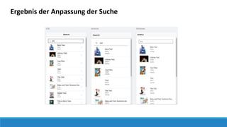 Ergebnis der Anpassung der Suche
 