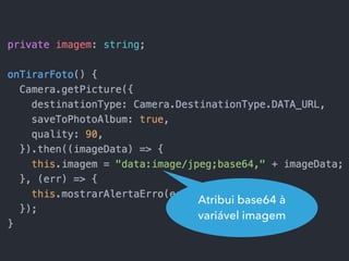 Atribui base64 à
variável imagem
 