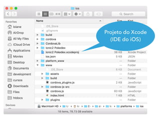 Projeto do Xcode
(IDE do iOS)
 