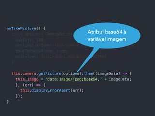 Atribui base64 à
variável imagem
 