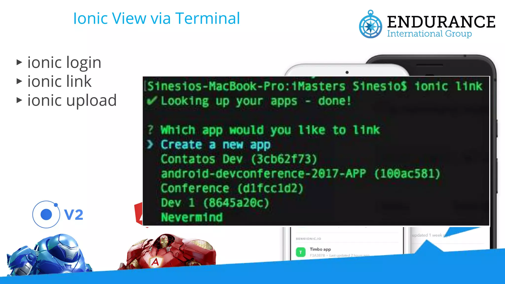 Ionic View via Terminal ▸ ionic login ▸ ionic link ▸ ionic upload 
