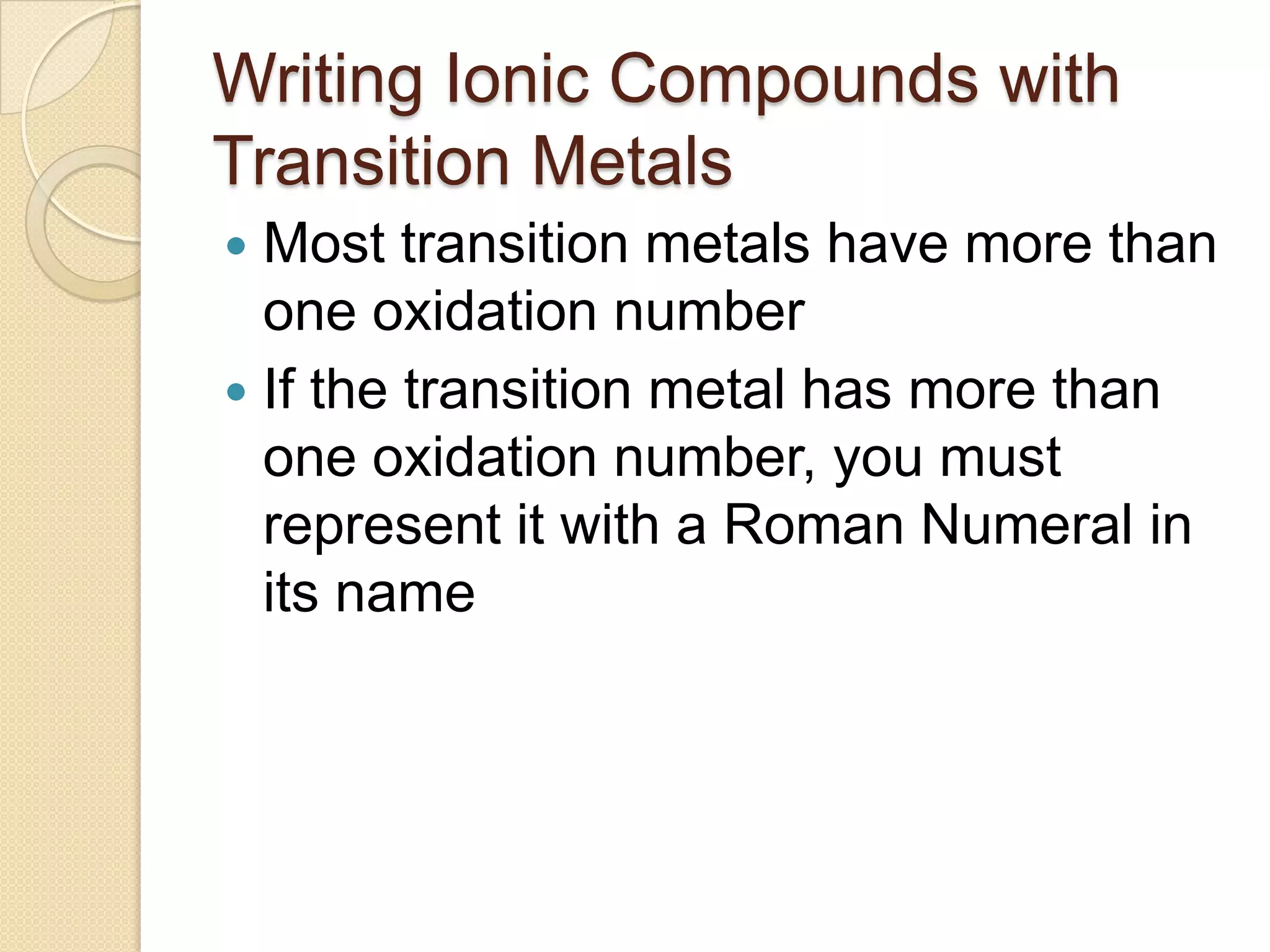 Ionic compounds naming | PPTX