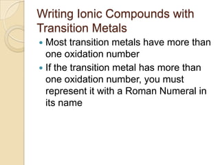 Ionic compounds naming | PPTX