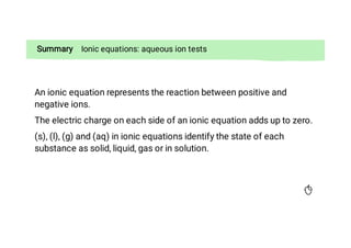 Comprehensive Guide to Ionic Equations and Aqueous Ion Tests in ...