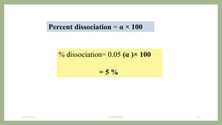 Ionic equilibria | chemical equilibria |Types of electrolyte |Degree of ...